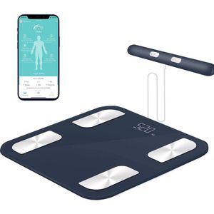 Digitale Bluetooth lichaamsvetweegschaal met full-body analyse en 18 gezondheidsindicatoren