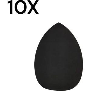 10-pack make-upsponsjes - Beauty Sponge - Make-upspons - Traanvorm - Zwart