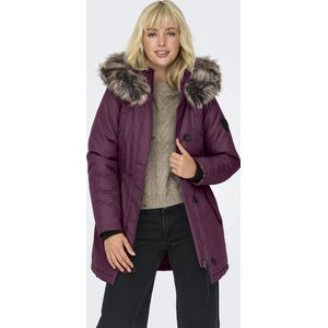 Only - ONLIRIS FUR - Winterparka - Mauve Wine - Imitatiebont aan de Capuchon