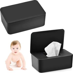 Goodivery ® Handige Set van 2 Doosjes voor Vochtige Doekjes en Tissues - Met Deksel, Groot Capaciteit