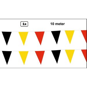 Vlaggenlijn zwart/geel/rood 10 meter - Meerkleurig - vlaglijn festival blok vlaglijn thema feest festival verjaardag landen