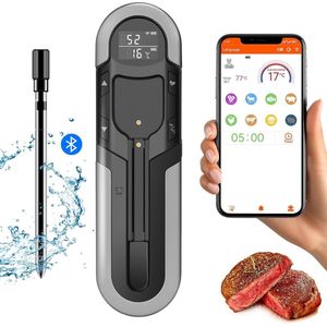 Vleesthermometer - BBQ thermometer - Oventhermometer - Draadloos & Bluetooth - RVS - 152M Bereik