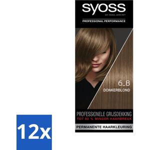 12 x Syoss Color Baseline 6-8 Donkerblond - Haarverf - Donkerblond - Haarverf - Donkerblond - Haarkleur - Syoss - SALONPLEX