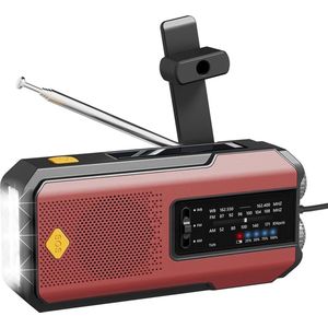 R102 noodradio - Powerbank - Zaklamp - Rood