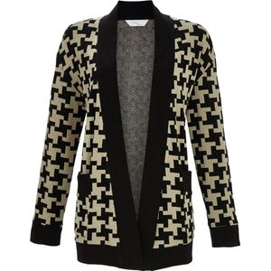 Vest abstract pied de poule - Zwart - Maat - 36