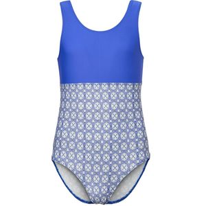Merry Style Meisjes Zwemkleding – Badpak – Blauw/Bloemen – 140 - MS-MS10-445-SWS