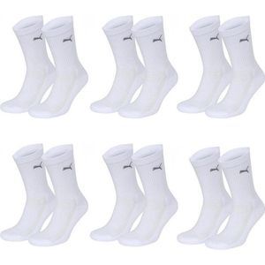 6 Paar Puma Unisex sportsokken wit - 35-38