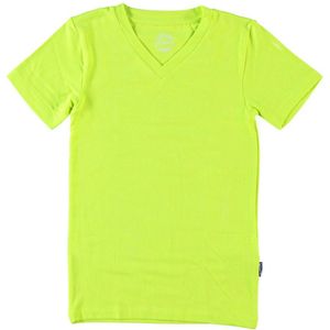 Claesen's - T - shirt V Neck - Pyjama - Neon Yellow - Maat 116-122