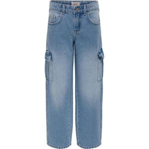 ONLY KOGHARMONY WIDE CARGO CARROT PIM NOOS Meisjes Jeans - Light Blue Denim - Maat 134