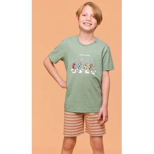 Woody pyjama jongens/heren - groen - lieveheersbeestje - 251-10-PUS-S/751 - maat 152