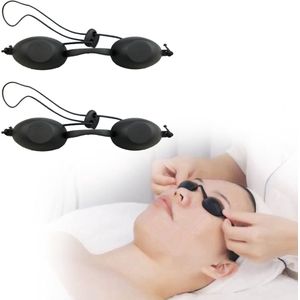 Crrynuo -2Stuk- Bruiningsbril - LED-Veiligheidsbril - UV-Bescherming - Zwart - Siliconen - Volledige Rand