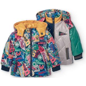 Boboli - Reversible Jas - Marineblauw - 12 Months - Jongens