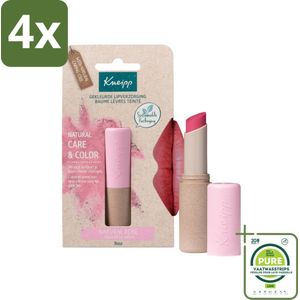 Kneipp - Lippenbalsem - Gekleurd Natural Rose - Vegan - Voordeelverpakking - 4 stuks - Lippenbalsem - Natuurlijke lippenbalsem