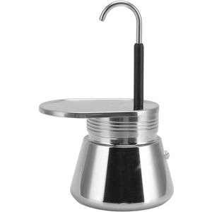 Enkele tuit 8,3 inch roestvrijstalen mokapot espressomachine koffiepot draagbare Italiaanse doe-het-zelf grote capaciteit koffiepot buiten gezette koffiekop voor iedereen