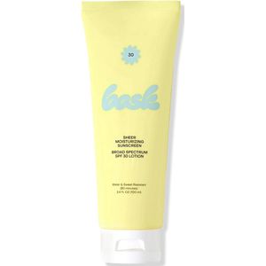 Bask SPF 30 Lotion - Zonder Witte Waas – Vanille & Kokosgeur – 100 ml - AMICI Cosmetics - Zonnebrand - Natuurlijke zonnebrand - Zonnebrandcreme - Vegan & Reef-Friendly – Geschikt voor Gevoelige Huid – Waterresistent