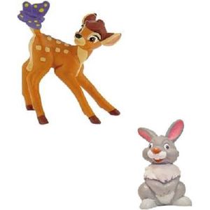 Speelfiguurtjes /taarttoppers van Bambi en Stampertje (+/- 5cm)