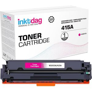 Inktdag huismerk toner cartridge voor HP W2033A, hp 415a (met chip) toner cartridge Magenta voor HP Color Laserjet Pro M454dn M454dw MFP M479dw M479fdn M479fdw