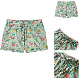 vidaXL Kindershorts - Kindershorts - Kinderkleding - Kinderkled - Kindershorts met trekkoord 104 lichtkaki