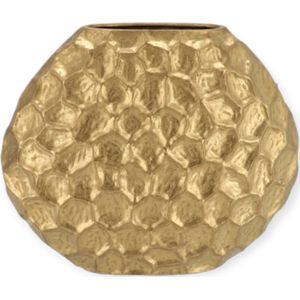 Daan Kromhout - Vaas - Jada - Goud - Structure - Ovaal - 32x12x26cm - Keramiek