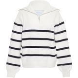 usha - Pullover - Gestreept - Met Reißverschluss