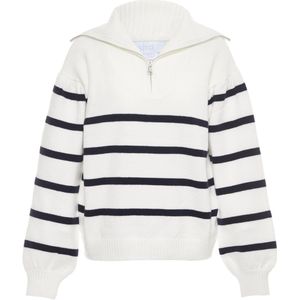 usha - Pullover - Gestreept - Met Reißverschluss