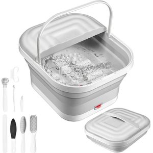 Boleen - Opvouwbaar Massage Voetbad - Voetbad - Voetenbad met Massage - Met verwarming - Ontspanning Voor Thuis - Wit