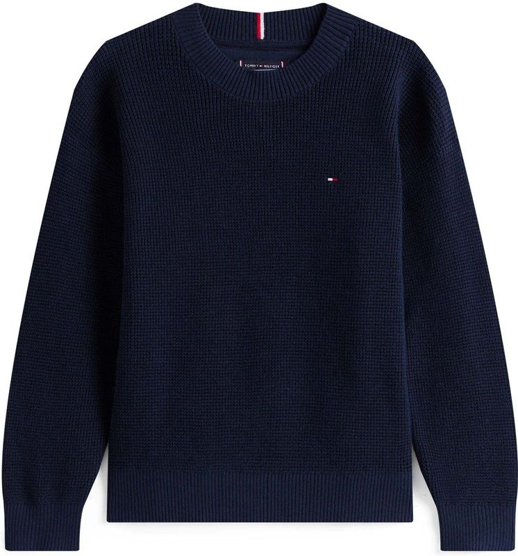 Tommy Hilfiger Kids - Gebreide Kinderpullover - Effen - Puur Katoen - Gestikt Logo