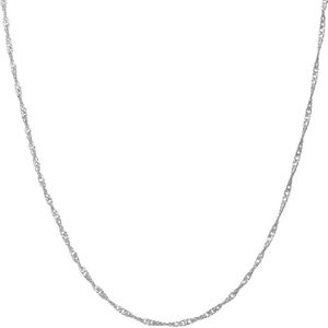 Lucardi Dames Zilveren ketting gourmet gedraaid - Ketting - 925 Zilver - Zilverkleurig - 50 cm