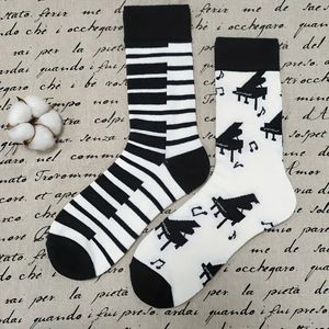 Sokken met muzieknoten Print, wit zwart