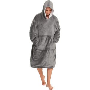 Knuffelpullover heren oversized deken hoodie mannen trui heren - Grey-men