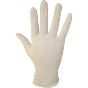 Wegwerp handschoenen Latex handschoenen Wit Poedervrij maat XL doos 100 stuks