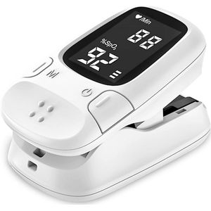 Heal Force - Oximeter Pulse - Saturatiemeter - Wit - Hartslagmeter - Zuurstofmeter Vinger