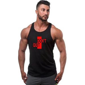Zwarte Tanktop met “ Don't Quit / Do It “ print Rood  Size S