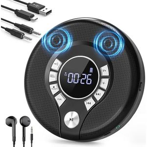 Draagbare cd-speler met oplaadbare batterij en FM-zender - Perfect voor onderweg