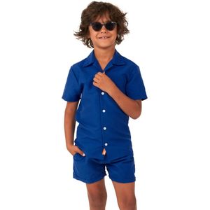 OppoSuits Kids Navy Royale - Jongens Zomer Set - Bevat Shirt En Shorts - Blauw - Maat: EU 92/98 - 2 Jaar