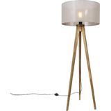 QAZQA tripod_classic - Landelijke Tripod | driepoot vloerlamp | Staande Lamp - 1 lichts - H 136 cm - Taupe - Woonkamer | Slaapkamer