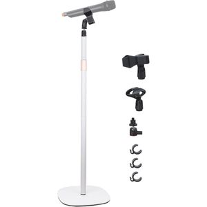 Verstelbare Vloermicrofoonstandaard met Zware Basis en Microfoonhouder