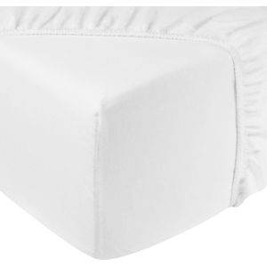 DoubleDry Hoeslaken Jersey - Wit - 100% Katoen - Rondom Elastiek - 160x200 cm
