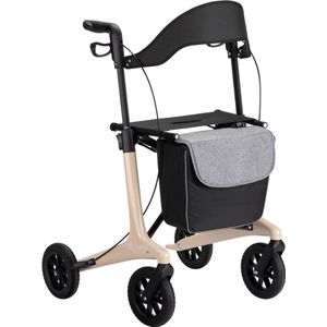 MultiMotion - Carbon rollator maat L - 5,5 kg - Softwielen - Beige