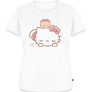 Hello Kitty Met Teddy Op Haar Rug Premium T Shirt Dames