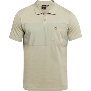 Lyle & Scott Casual Heren Polo (Maat M) Khaki - Colorblock - Poloshirt