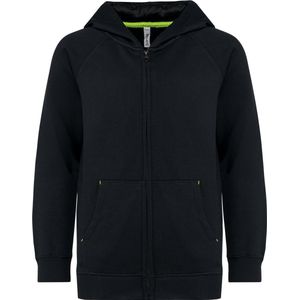 PROACT® Kinder fleece hoodie met rits PA386 - Black - 6/8 years (6/8 ans)