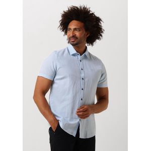 PME Legend Short Sleeve Overhemd Linnen Blauw