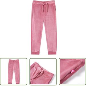 vidaXL Meisjes Joggingsbroek - Kinderjoggingbroek - Kinderjoggingbroek 92 frambooskleurig - Roze Joggingbroek - Kindermode - Babykleding