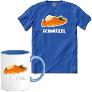 Schnitzel -  grappig verjaardag kleding cadeau - eten teksten - T-Shirt met mok - Dames - Royal Blue - Maat XL
