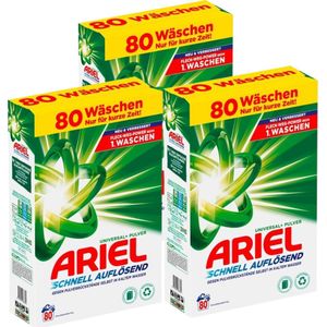 Ariel waspoeder - 3x 4,8 kg - 240 wasbeurten - Universeel waspoeder - Snel oplossend