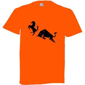 Grappig T-shirt - Red Bull - Ferrari - Max Verstappen - Charles Leclerc - F1 - Formule 1 - Wereldkampioen - Oranje - Maat L