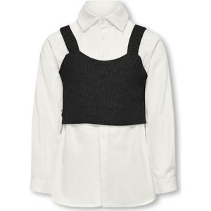 ONLY kids meisjes longsleeve ZOE Cloud Dancer Black Regular Fit