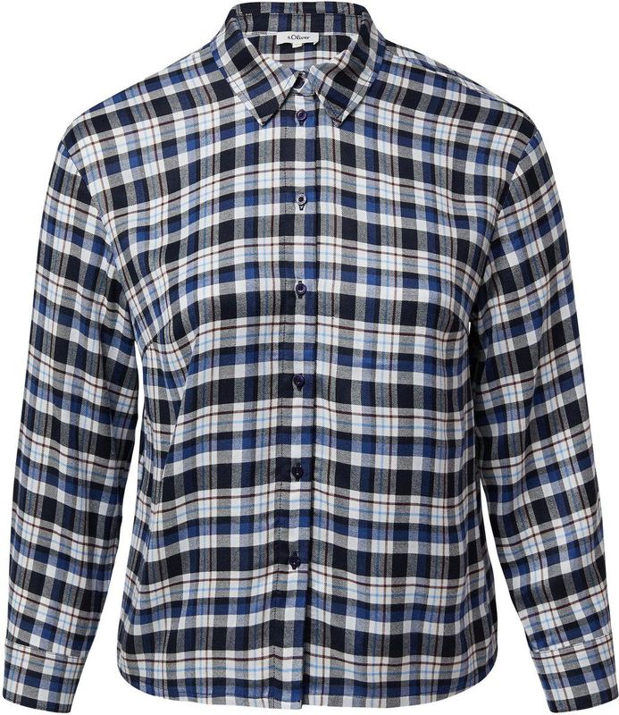 s.Oliver - Blouse - Marine / Kobaltblauw / Grijs Gemêleerd / Wit