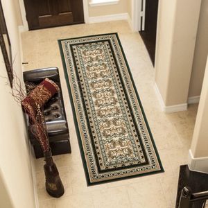 Tapiso Atlas Vloerkleed Gangloper Carpet Groen Tapijt Maat- 80x300